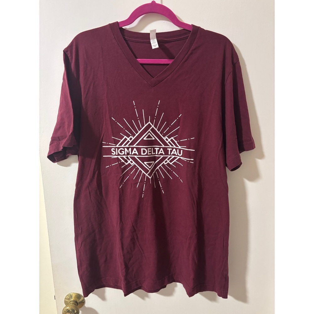 Sigma Delta Tau Geometric V-Neck Bella Tee